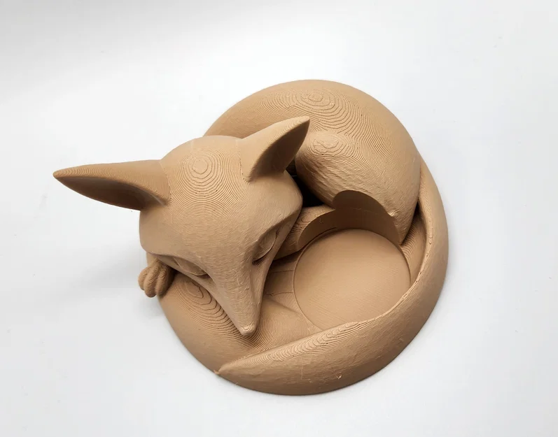 Mô hình 3D khay đựng nến chú cáo đang ngủ (Sleeping Fox Tea Light Holder) - Image 5