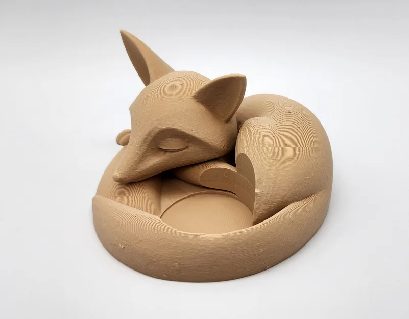 Mô hình 3D khay đựng nến chú cáo đang ngủ (Sleeping Fox Tea Light Holder) - Image 7