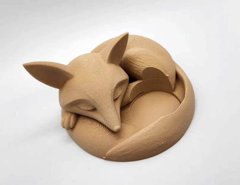 Mô hình 3D khay đựng nến chú cáo đang ngủ (Sleeping Fox Tea Light Holder) - Image 8