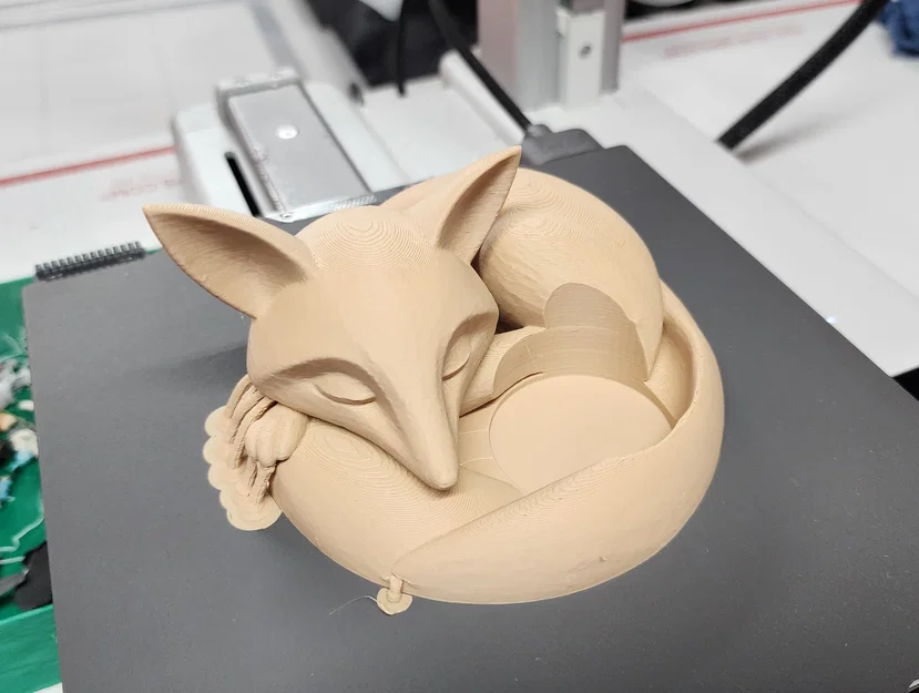 Mô hình 3D khay đựng nến chú cáo đang ngủ (Sleeping Fox Tea Light Holder) - Image 9