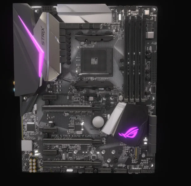 Mô hình 3D Bo mạch chủ ASUS ROG STRIX X370-F Gaming cực chất - Image 1