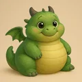 Mô hình 3D chú rồng mập (FAT dragon) dễ thương trang trí bàn làm việc - Thumbnail 1