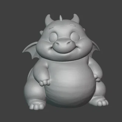 Mô hình 3D chú rồng mập (FAT dragon) dễ thương trang trí bàn làm việc