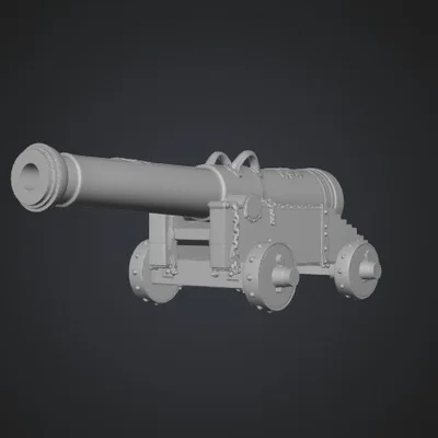 Mô hình đại bác cổ trên xe kéo gỗ 3D chi tiết cực đẹp