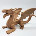 Mô hình Rồng điêu khắc gỗ 3D (English Dragon) cho bàn làm việc - Thumbnail 1