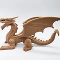 Mô hình Rồng điêu khắc gỗ 3D (English Dragon) cho bàn làm việc - Thumbnail 3