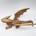 Mô hình Rồng điêu khắc gỗ 3D (English Dragon) cho bàn làm việc - Thumbnail 6