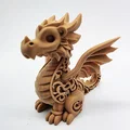 Mô hình chú rồng nhỏ dễ thương phong cách chạm khắc gỗ ấn tượng - Thumbnail 1