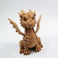 Mô hình chú rồng nhỏ dễ thương phong cách chạm khắc gỗ ấn tượng - Thumbnail 3