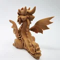 Mô hình chú rồng nhỏ dễ thương phong cách chạm khắc gỗ ấn tượng - Thumbnail 6