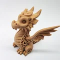 Mô hình chú rồng nhỏ dễ thương phong cách chạm khắc gỗ ấn tượng - Thumbnail 7