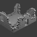 Mô hình địa hình nhà đổ nát (Battle Ruined Walls) cho Wargame 28mm - Thumbnail 1