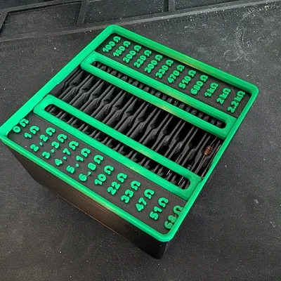 Hộp điện trở Gridfinity kiểu Ridge (Gridfinity Ridge Style Resistor Bin)