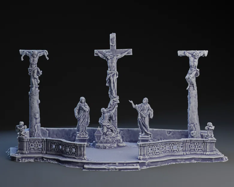 Mô hình 3D cảnh Chúa chịu đóng đinh tại Retz (Áo) 1727 - Image 1