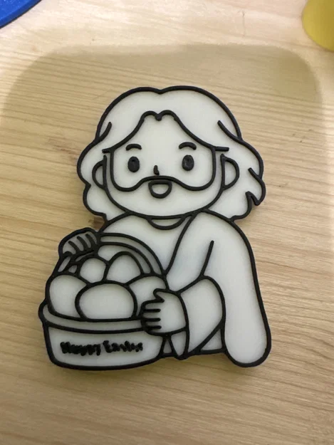 Mô hình 3D Chúa Jesus cầm giỏ trứng trang trí lễ Phục Sinh - Image 1