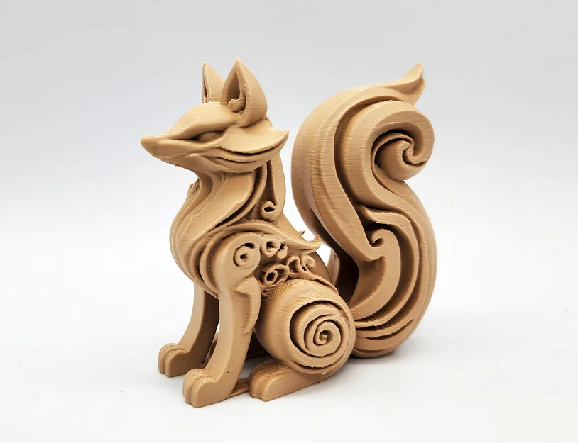 Tượng Cáo Chạm Khắc Nghệ Thuật 3D (Wood-Carved Fox Toy) - Image 1