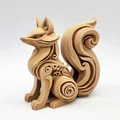 Tượng Cáo Chạm Khắc Nghệ Thuật 3D (Wood-Carved Fox Toy) - Thumbnail 1