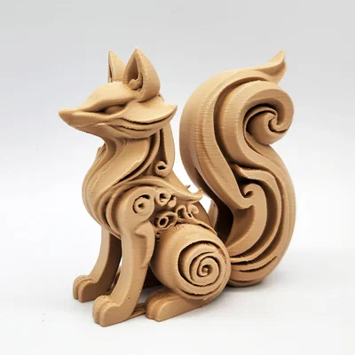 Tượng Cáo Chạm Khắc Nghệ Thuật 3D (Wood-Carved Fox Toy)