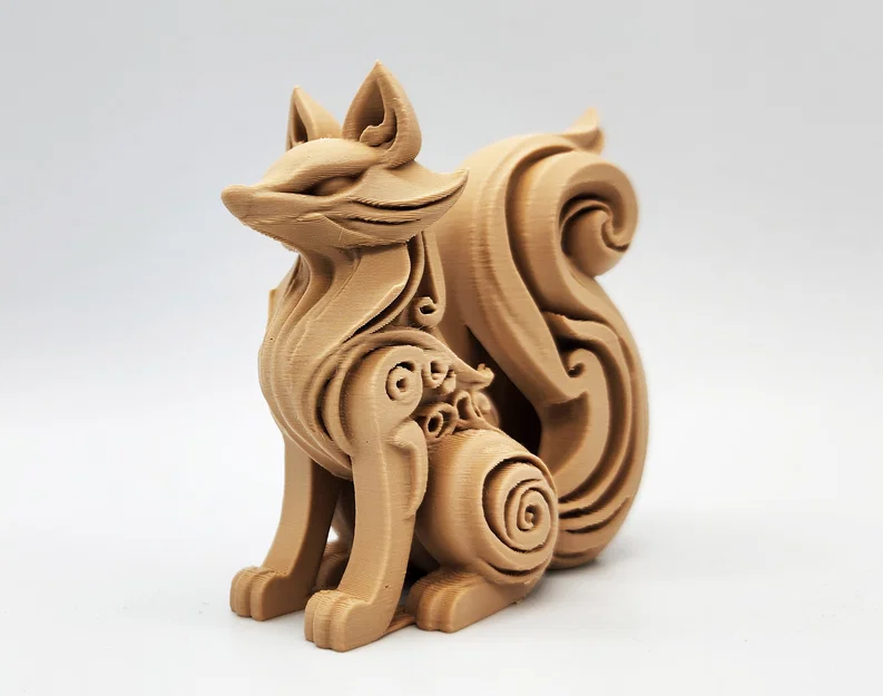 Tượng Cáo Chạm Khắc Nghệ Thuật 3D (Wood-Carved Fox Toy) - Image 2
