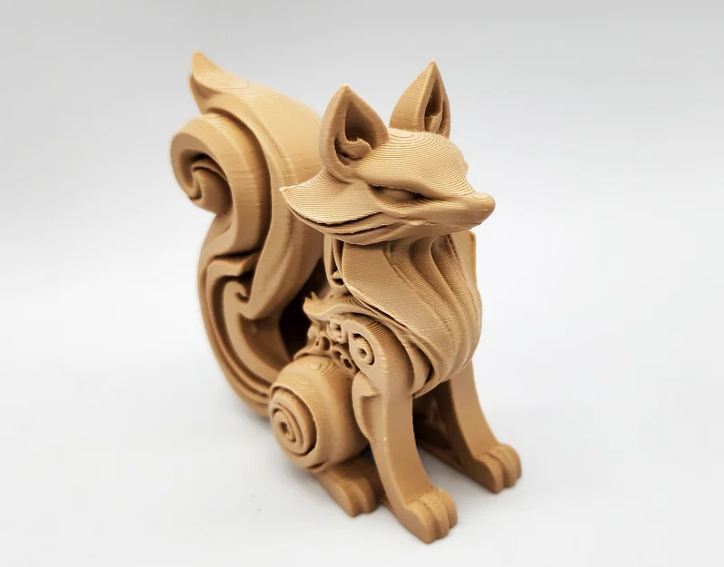 Tượng Cáo Chạm Khắc Nghệ Thuật 3D (Wood-Carved Fox Toy) - Image 3