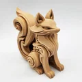 Tượng Cáo Chạm Khắc Nghệ Thuật 3D (Wood-Carved Fox Toy) - Thumbnail 3
