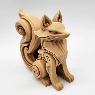 Tượng Cáo Chạm Khắc Nghệ Thuật 3D (Wood-Carved Fox Toy)