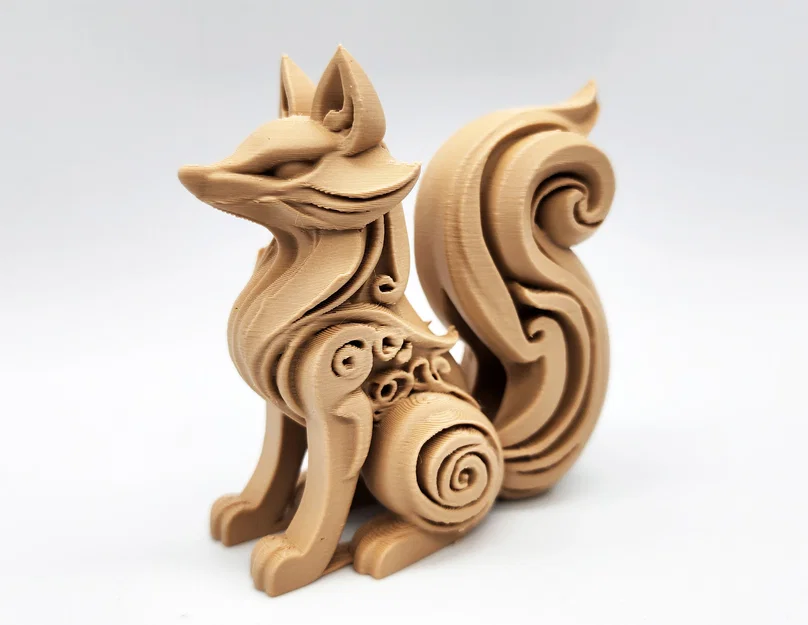 Tượng Cáo Chạm Khắc Nghệ Thuật 3D (Wood-Carved Fox Toy) - Image 4