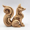 Tượng Cáo Chạm Khắc Nghệ Thuật 3D (Wood-Carved Fox Toy) - Thumbnail 5