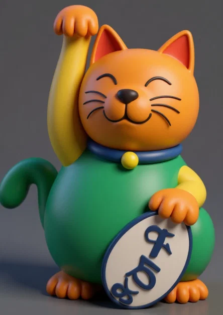 Mô hình Mèo thần tài 3D (Gatto porta fortuna) phong cách đáng yêu - Image 1