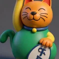 Mô hình Mèo thần tài 3D (Gatto porta fortuna) phong cách đáng yêu - Thumbnail 1