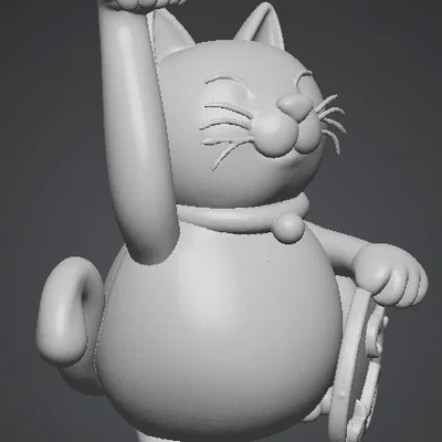 Mô hình Mèo thần tài 3D (Gatto porta fortuna) phong cách đáng yêu