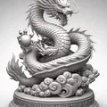 Mô hình rồng thiêng ngậm ngọc 3D - Celestial Dragon with Pearl - Thumbnail 2