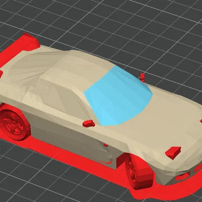 Mô hình xe thể thao Mazda RX7 Low Poly in 3D đẹp mắt