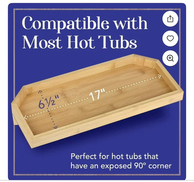 Khay để đồ góc bồn tắm nước nóng (Hot Tub Tray) - Image 3