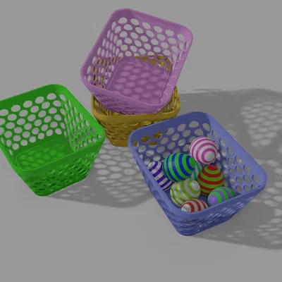 Mẫu giỏ đựng đồ đa năng xinh xắn - Easter Basket in 3D