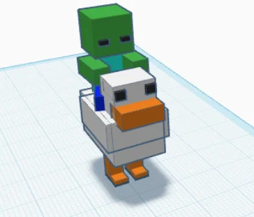 Mô hình Chicken Jockey - Gà cưỡi Zombie Minecraft in 3D - Image 1