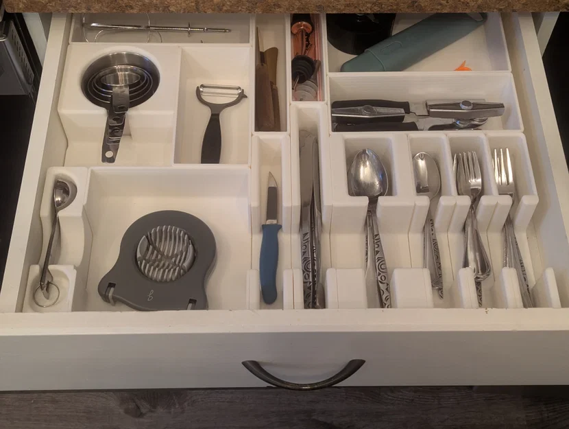 Gridfinity Silverware Organizer - Khay đựng muỗng nĩa tùy chỉnh - Image 1