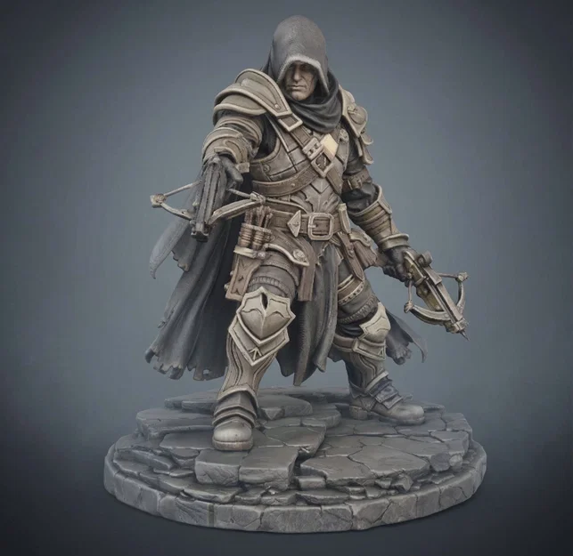 Bloodbound Realms – Human – Shadowbound Demon Hunter (Mô hình STL in 3D Dark Fantasy) - Image 1