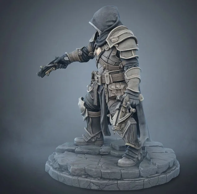 Bloodbound Realms – Human – Shadowbound Demon Hunter (Mô hình STL in 3D Dark Fantasy) - Image 2