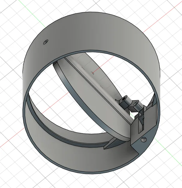 Van điều tiết gió 125mm cho ống thông hơi lò sưởi in 3D - Image 1