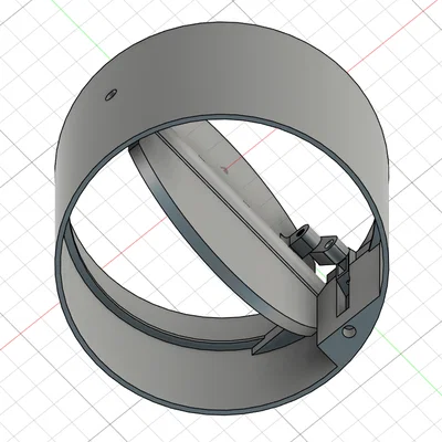 Van điều tiết gió 125mm cho ống thông hơi lò sưởi in 3D