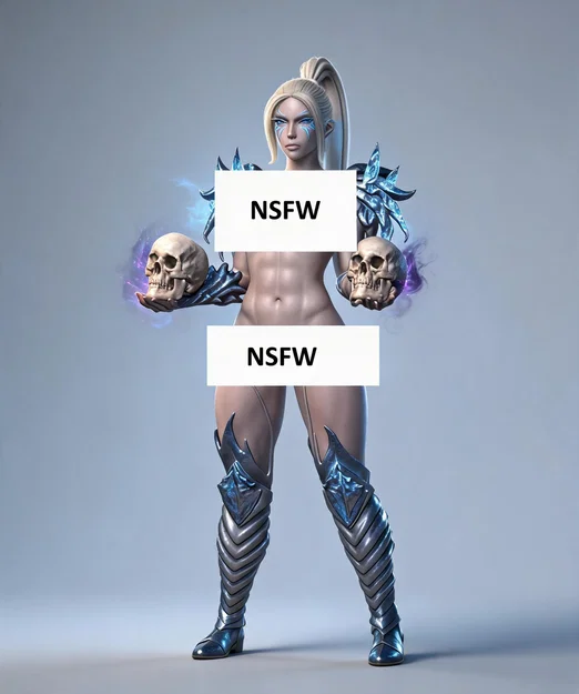 Mô hình 3D nữ chiến binh giả tưởng cầm đầu lâu (Fantasy Woman NFSW) - Image 1