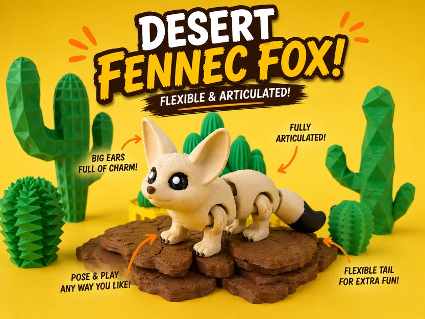 Cáo Fennec Sa Mạc - Mô hình Flexi cử động linh hoạt - Image 3