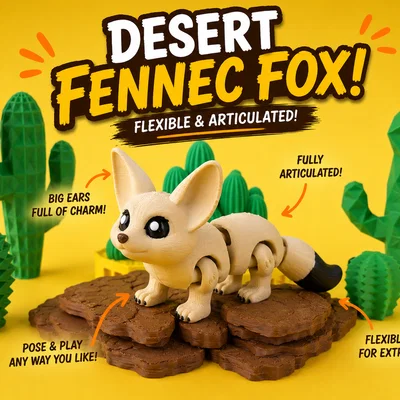 Cáo Fennec Sa Mạc - Mô hình Flexi cử động linh hoạt