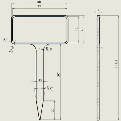 Biển cắm chậu cây (Plant sign) - Phụ kiện làm vườn in 3D đơn giản
