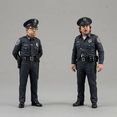 Mô hình 3D nhân vật Carl và Zed trong phim Police Academy (1985)