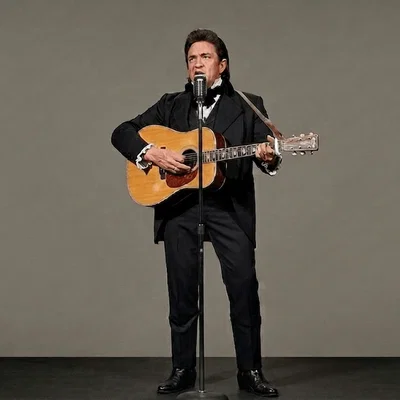 Mô hình 3D huyền thoại nhạc Country Johnny Cash ấn tượng