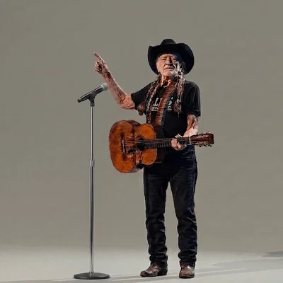 Mô hình 3D huyền thoại nhạc đồng quê Willie Nelson để bàn cực chất
