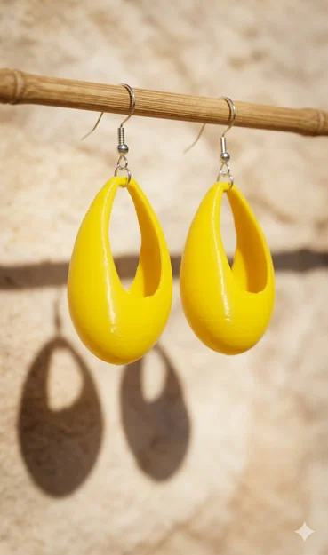 Earrings - 081: Bông tai dáng giọt nước phong cách tối giản - Image 1
