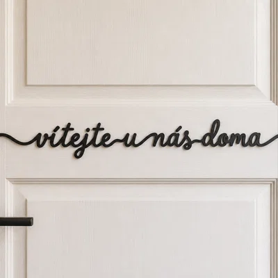 Bảng chào mừng Vítejte u nás doma - Trang trí cửa nhà ấn tượng